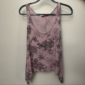 Pink and Black Flowered Tank